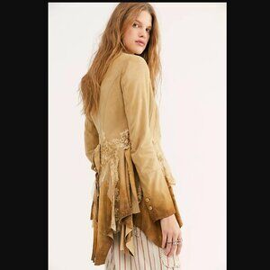 Free People x Brenda Knight Tan Ombre Cinderella Lambskin Jacket Storm Warning
